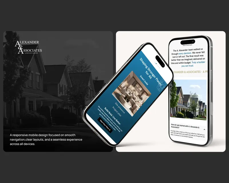 Website design for A. Alexander & Associates