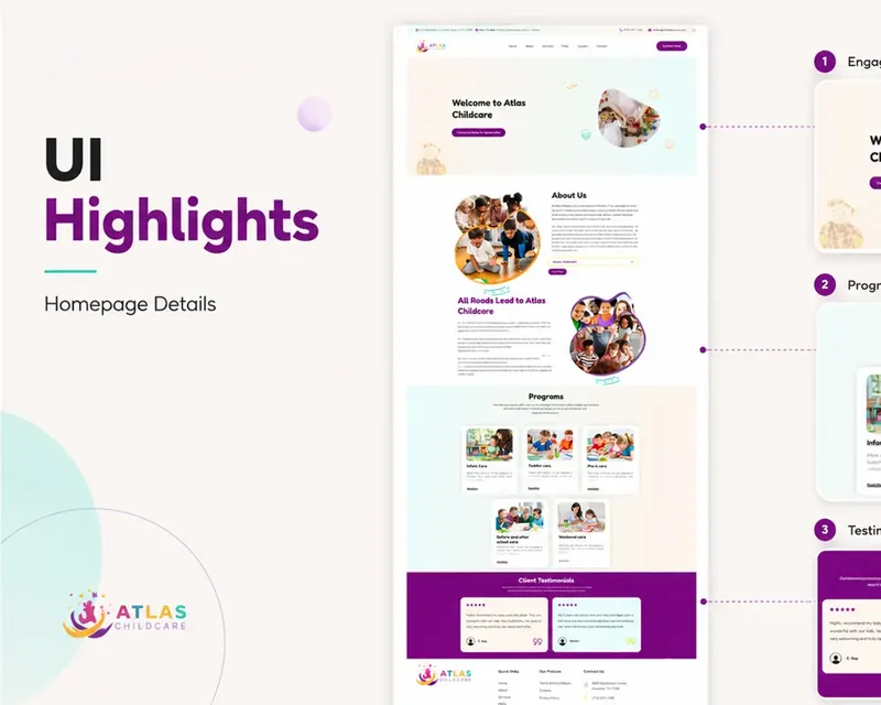 Website design for Atlas Daycare