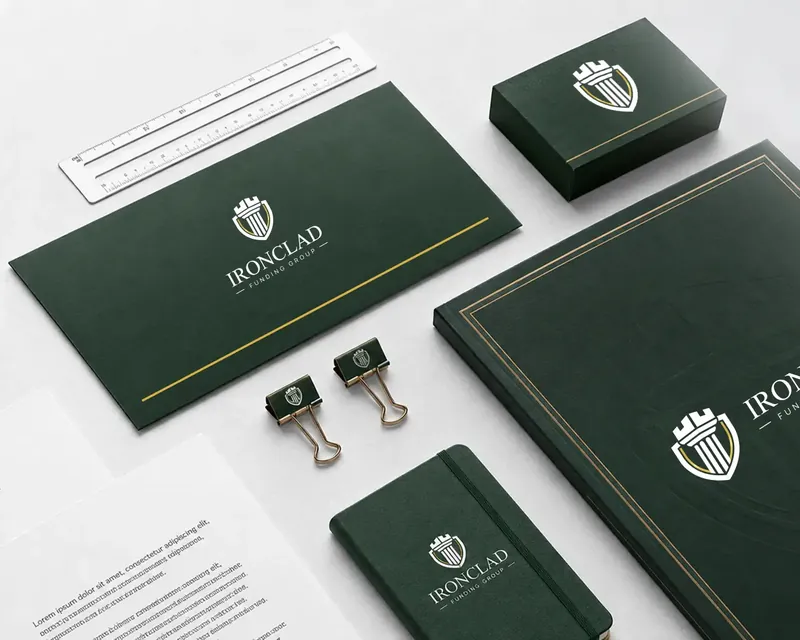 Logo and brand identity for Iron Clad Funding Group