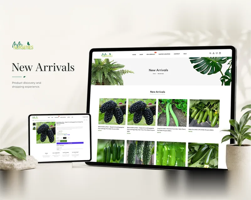 Website design for M M Nurseries
