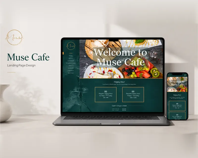 Website design for Museh Cafe