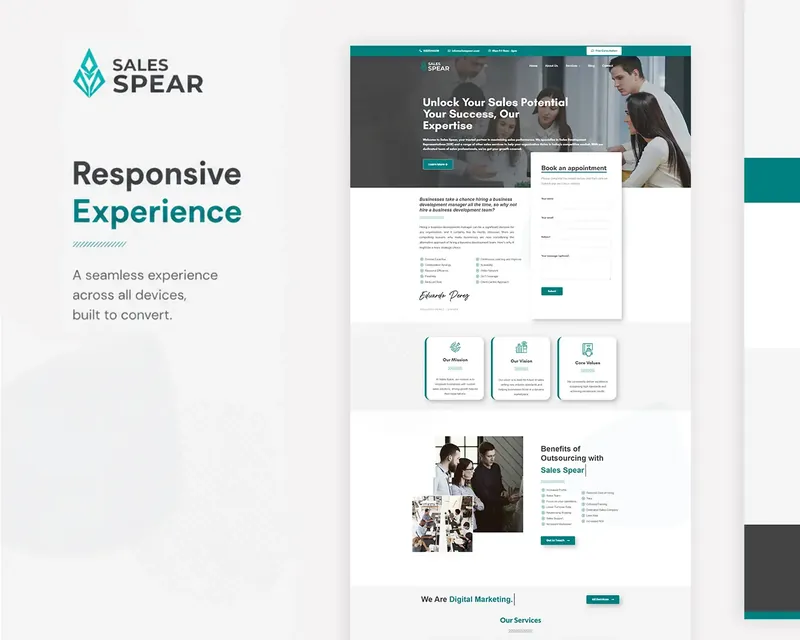 Website design for Sales Spear