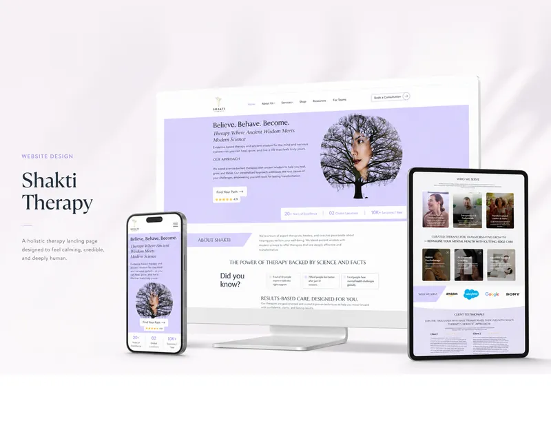 Website design for Shakti Therapy